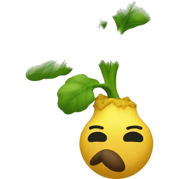 Plant with mustard mushroom moustache emoji