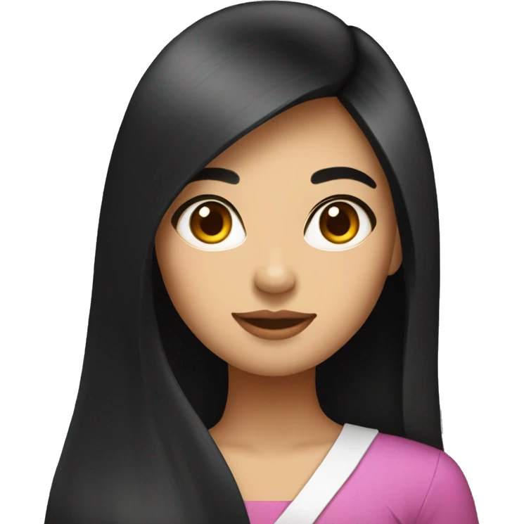 Miss Southeast Asian with long straight black hair emoji