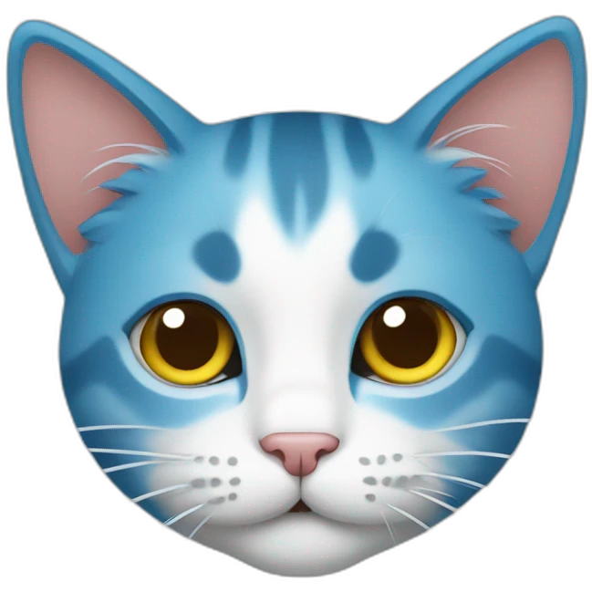 cat color blue emoji