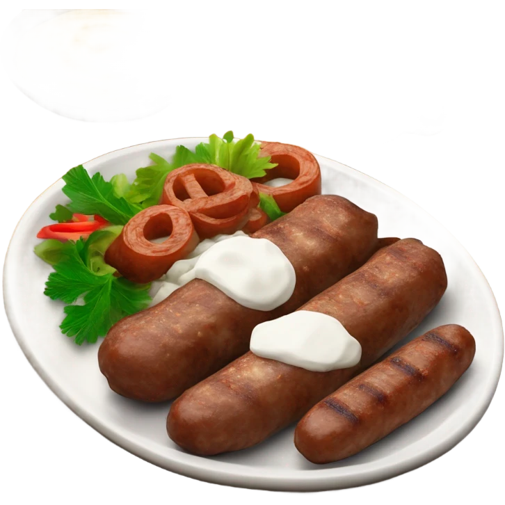 Bosnian national dish cevapi with kaymak emoji