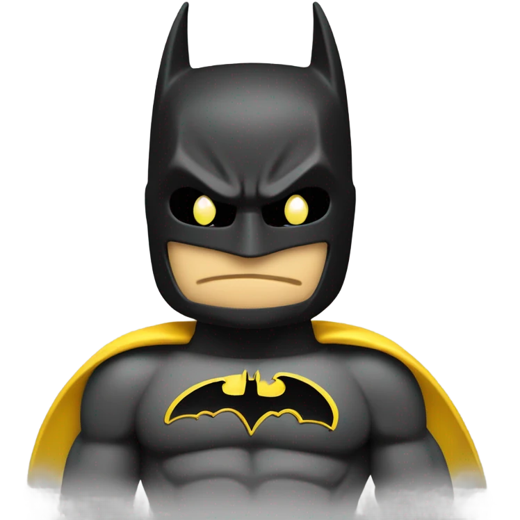 Batman dressed like Pac-Man emoji