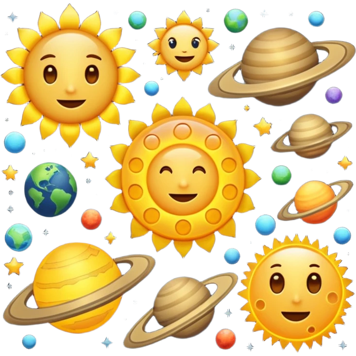 Faça um sistema solar emoji