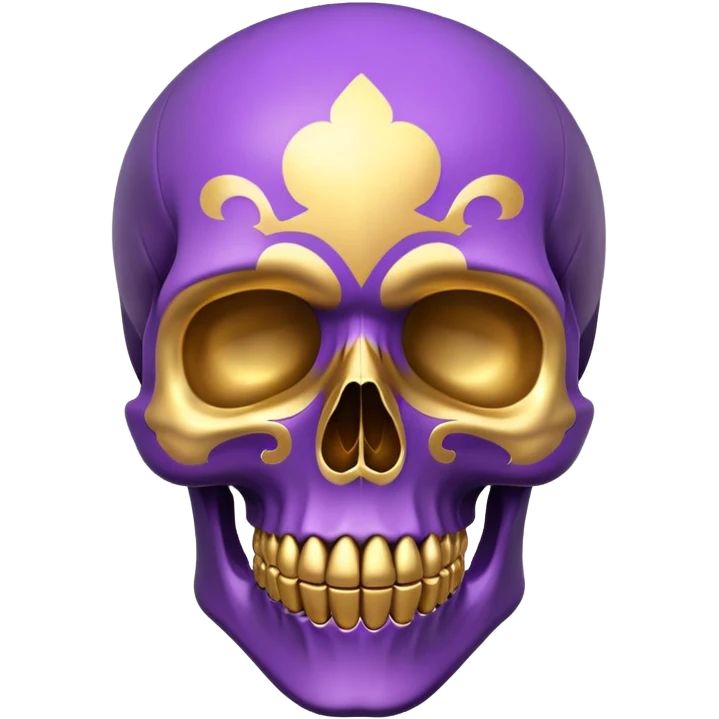 skull colored in LSU colors - purple and gold emoji
