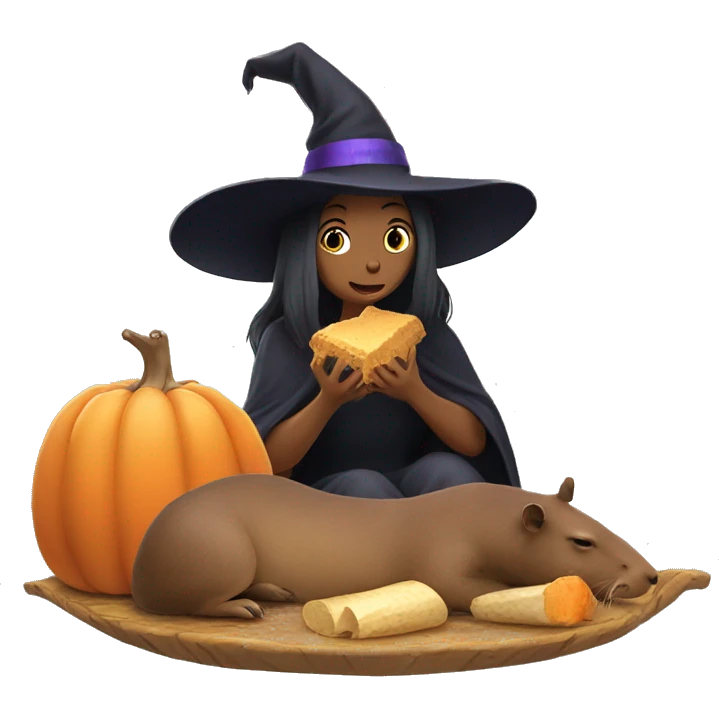 Witch eating capybara emoji