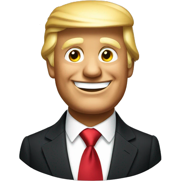 smiling Donald Trump in formal attire emoji