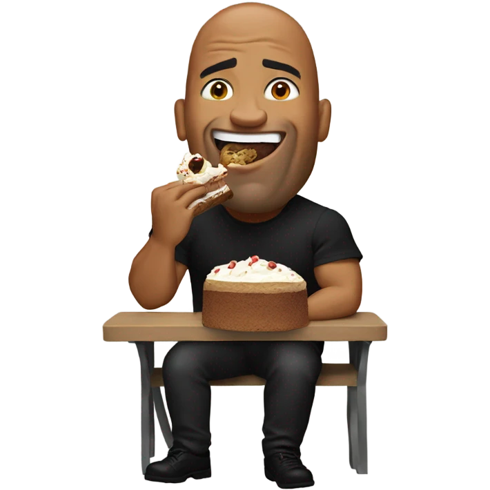 The rock eating cake  emoji