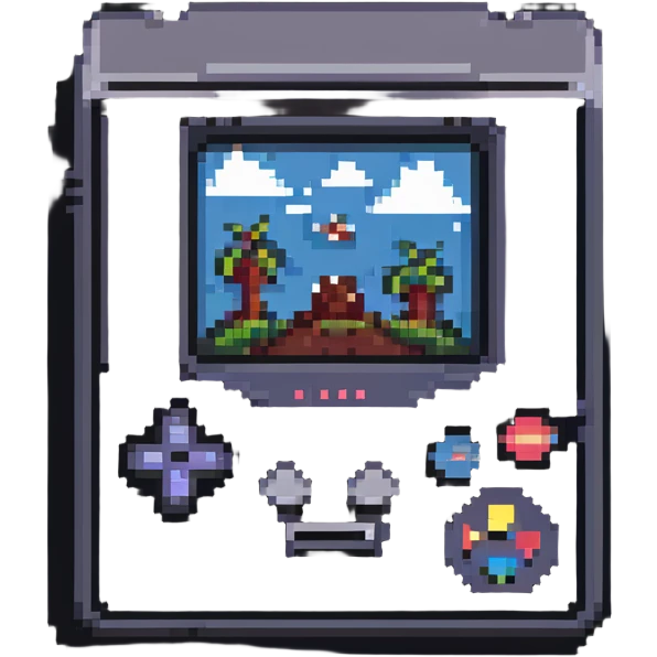retro game advertisement poster emoji