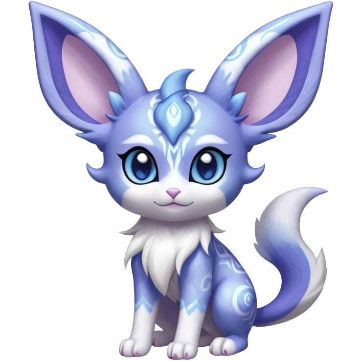 Shiny Exotic Cute Adorable Majestic Espeon-Meowstic-Hybrid-Creature with pattern-markings emoji