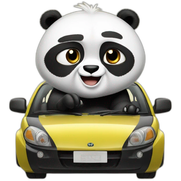 Kung Fu Panda in a car emoji