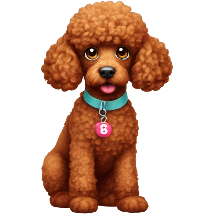 Red mini poodle with sock in mouth emoji
