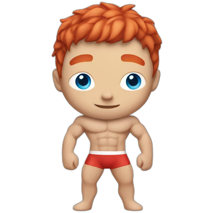 Swimmer Muscle man blue eyes neat red hair emoji