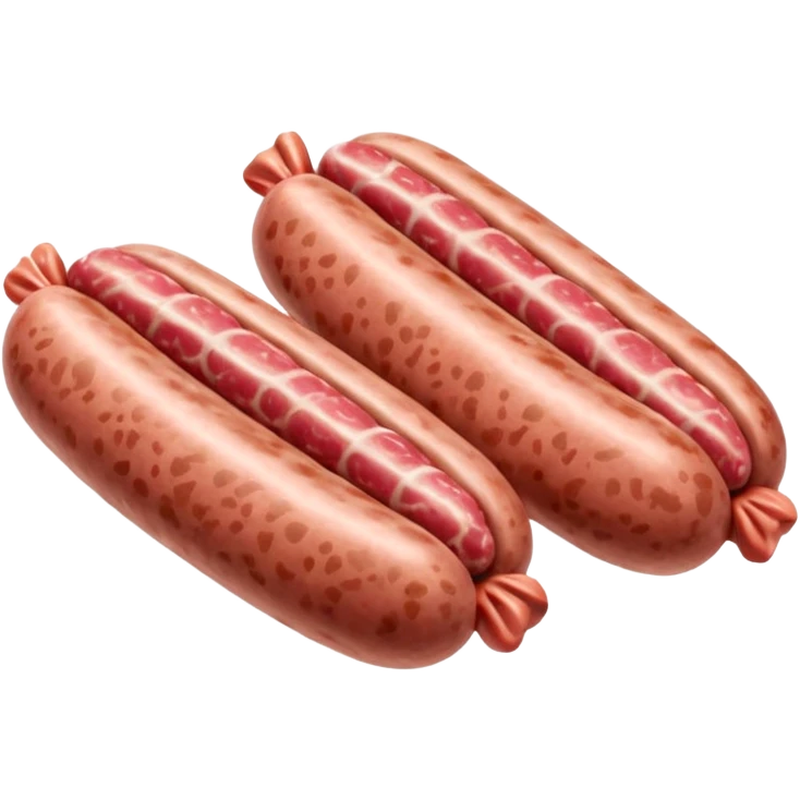 raw sausage meat, 2-3 small uncased unshaped mounds of coarse pinkish-red ground pork, moist rustic texture, realistic, clean 3D look, soft lighting, emoji scale emoji