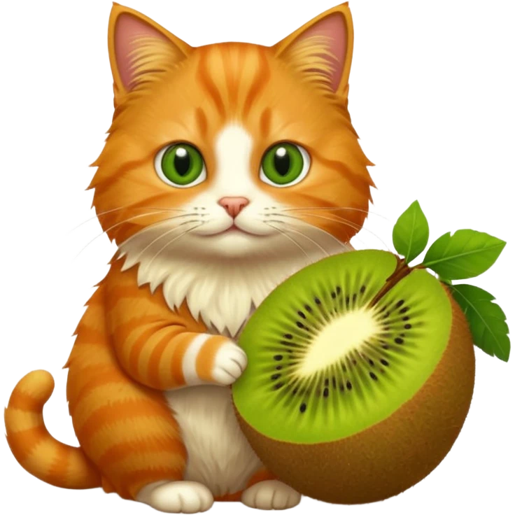 cat with kiwi emoji