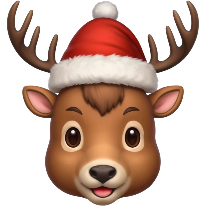 deer with christmas hat emoji