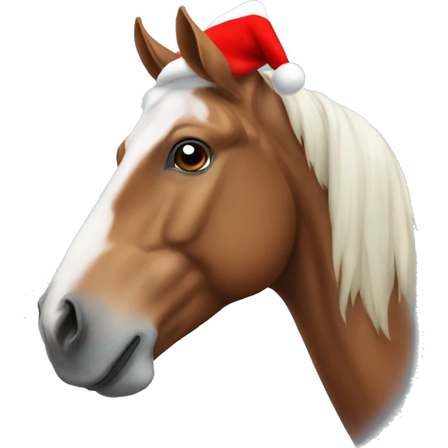 Horse with Christmas hat emoji