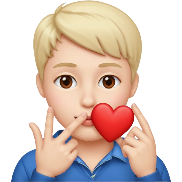 Un bonhomme qui fait un bisous et un cœur avec les doigts  emoji