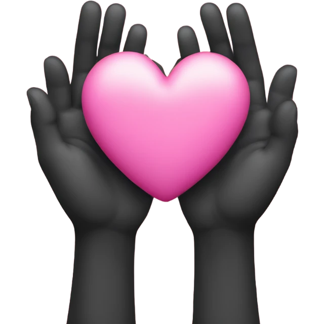 heart with hands, pink heart in middle emoji