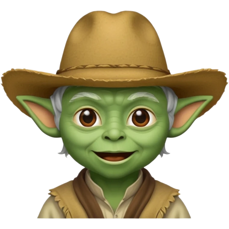 Yoda cu pălărie de cowboy emoji
