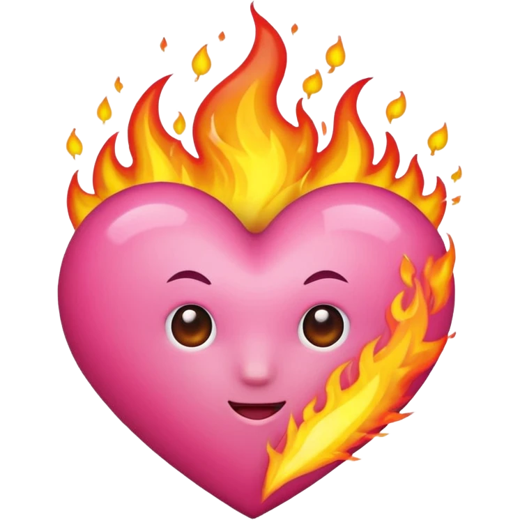 pink heart on fire emoji