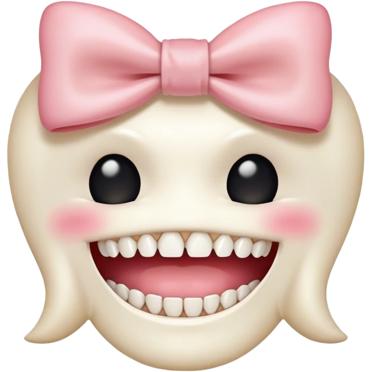 Teeth with no face a bow emoji