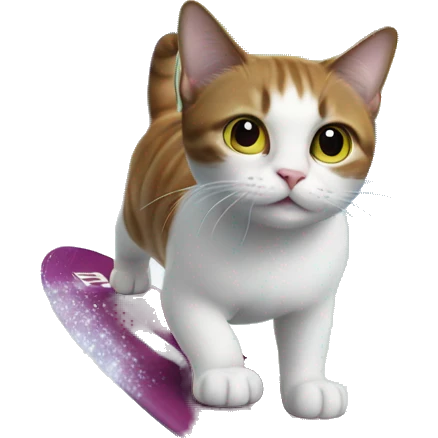cat surfing over a rainbow in a galaxy emoji