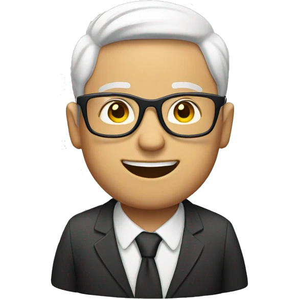 white guy with glasses and lap emoji