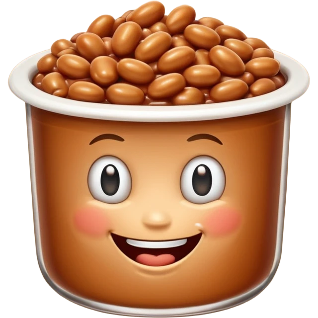 Make flying baked bean faces emoji