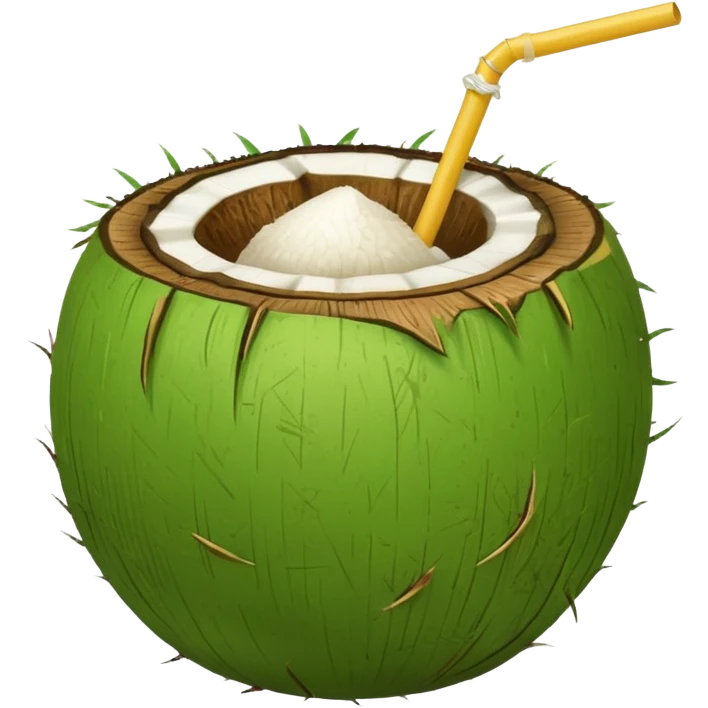 green coconut with straw emoji
