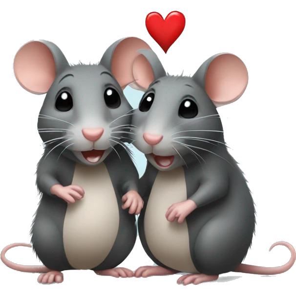 Two rats in love emoji