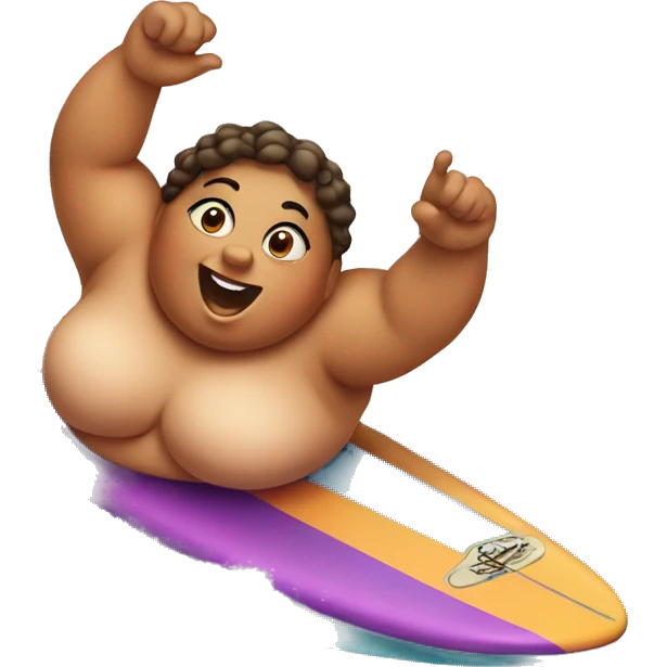 fat girl on surfboard emoji