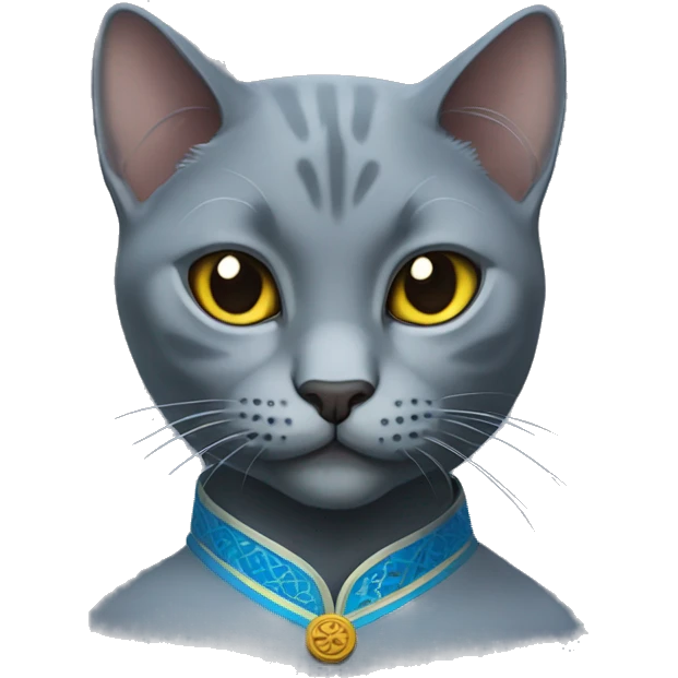 Russian blue cat kung fu emoji