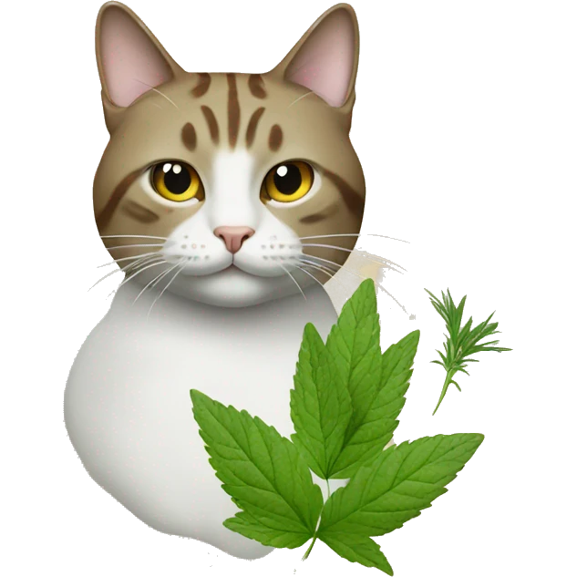 Cat with herbal joint  emoji