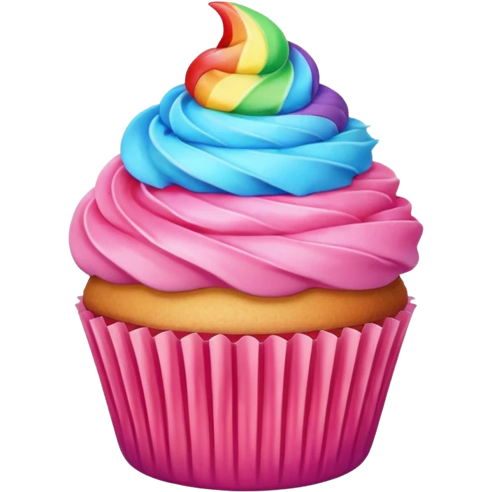 Pink cupcake rainbow  emoji