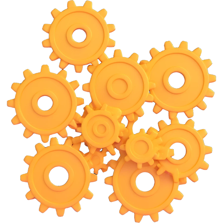 The interesting mechanism consists of five gears emoji