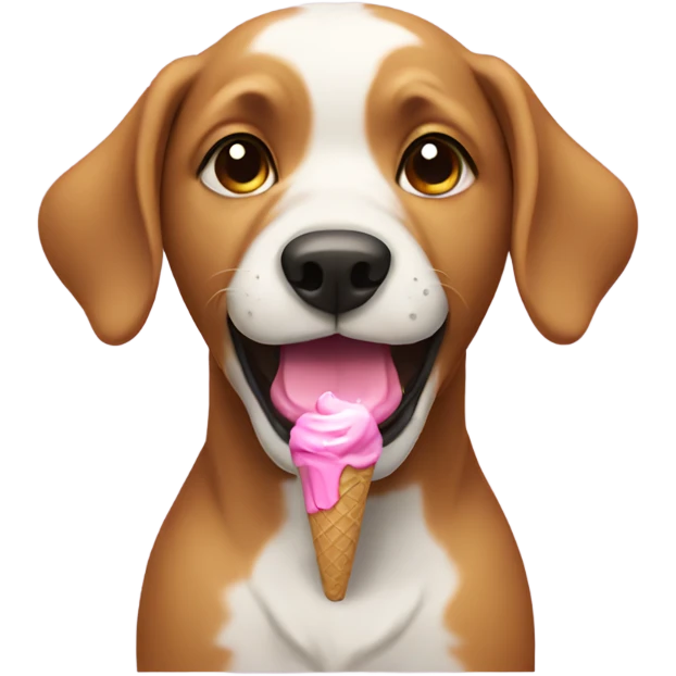 Dog eating ice cream emoji