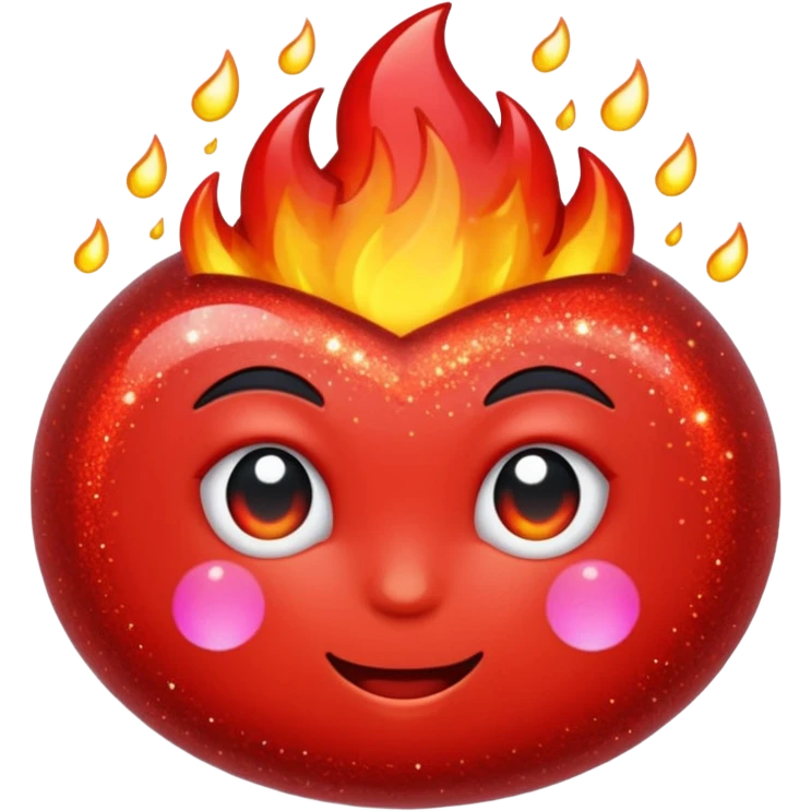 glitter color red fire emoji