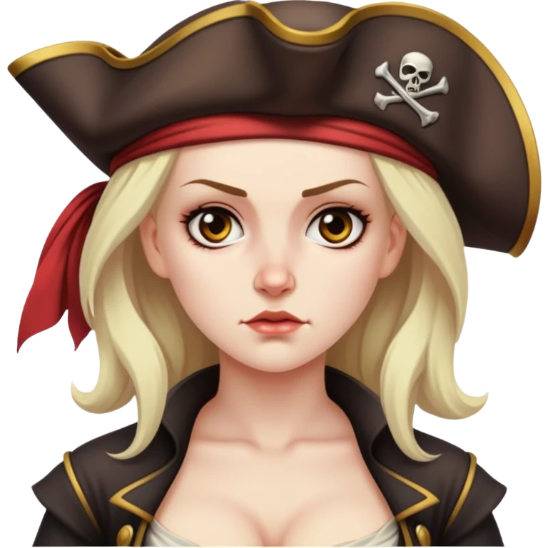 Woman pirate with big nude boobs emoji