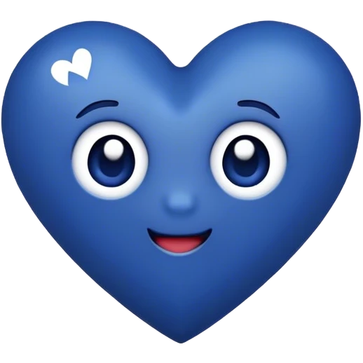 Dark Blue heart with the words Hi Cutie! in the middle  emoji
