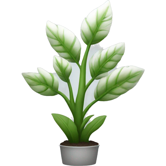 white colored modern plant emoji