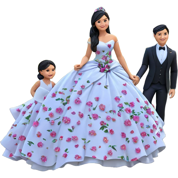 outdoor formal gathering with flowers emoji