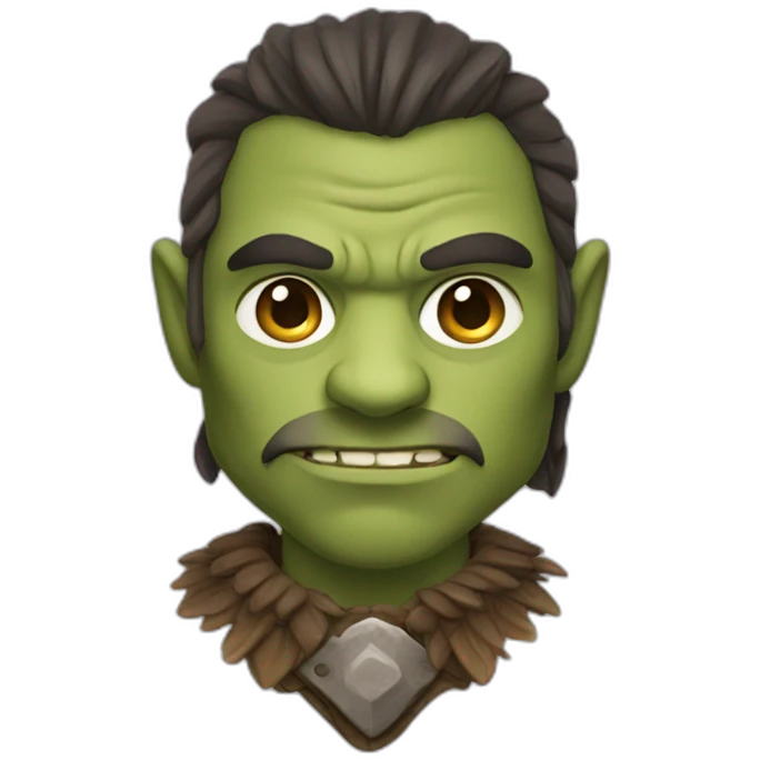 A barbarian half-orc dressed in an animal skin flap emoji