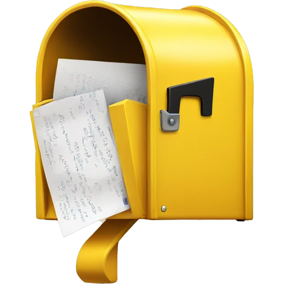 Yellow mailbox with letters inside emoji