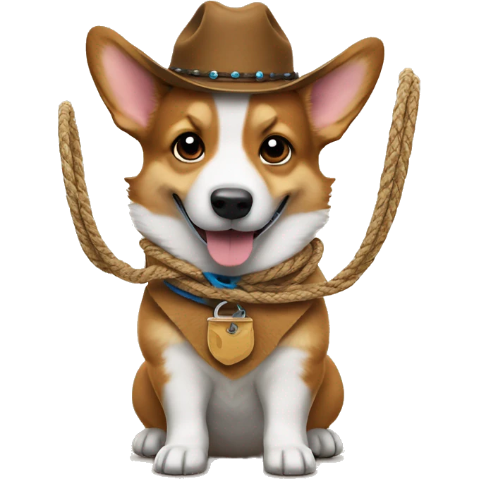Cowboy corgi with lasso emoji