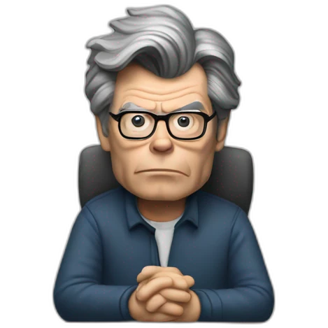 Stephen king watching a nuclear blast emoji