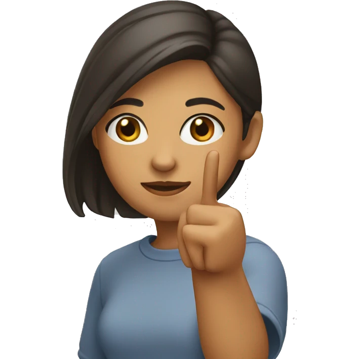 Girl pointing her finger down emoji