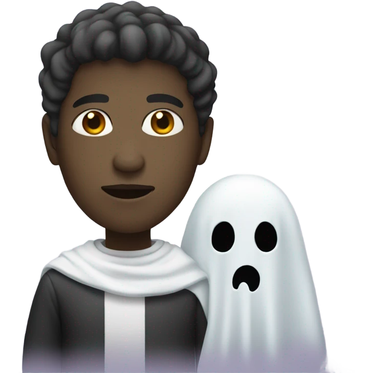 Black person with ghost outfit emoji