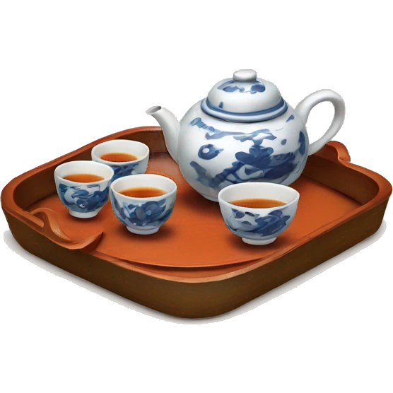 chinese tray with tea emoji