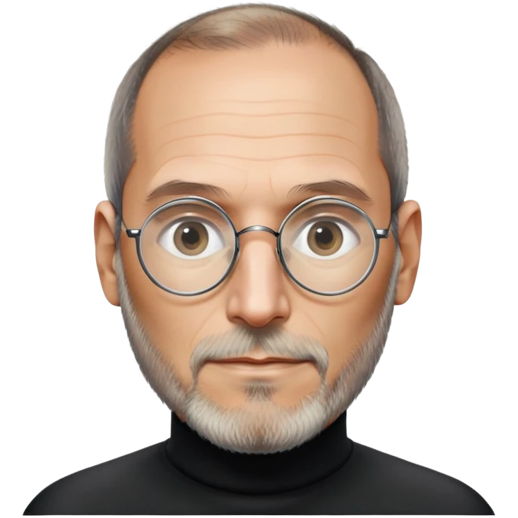 Steve Jobs with black turtleneck, round glasses, beard emoji
