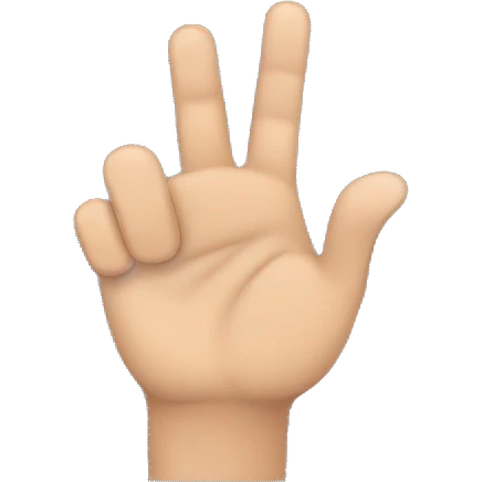 one hand from behind with thumb and ring finger hidden emoji