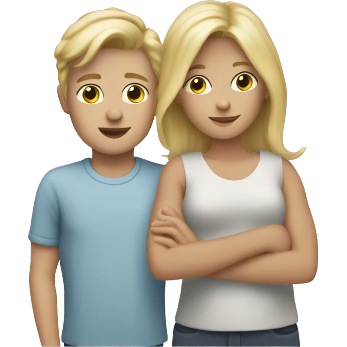 Blonde mum with blonde boy emoji